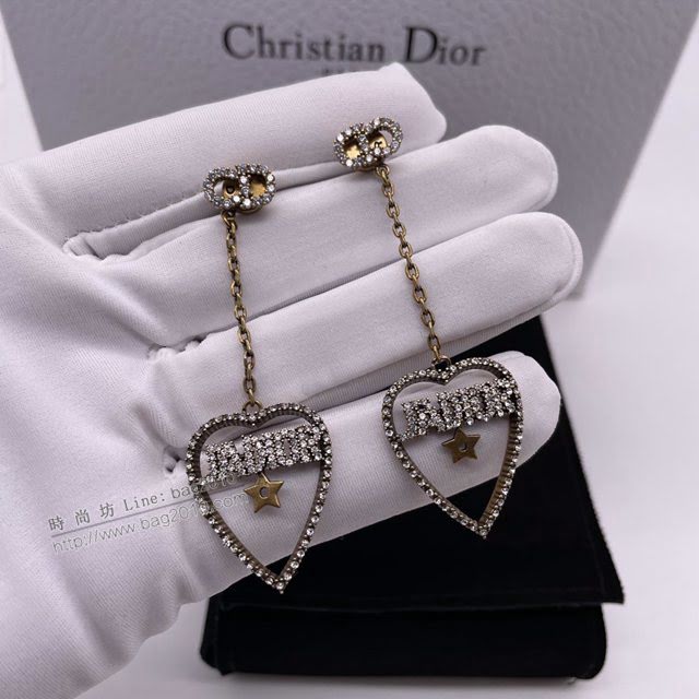 Dior飾品 迪奧經典熱銷款愛心滿鑽耳釘耳環  zgd1217